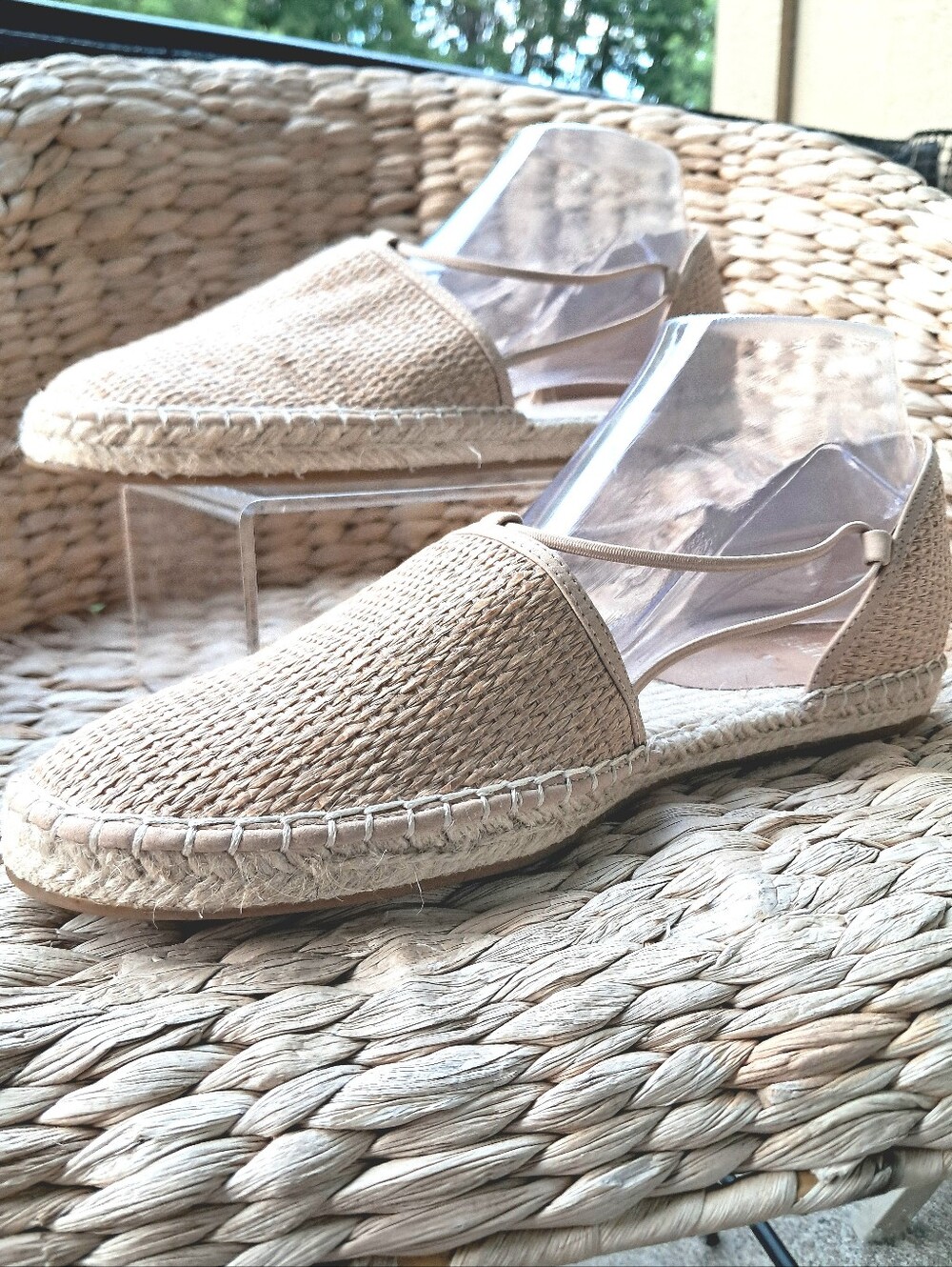 Eileen Fisher Lee Raffia Espadrille Flats NWOT Natural Sz 10